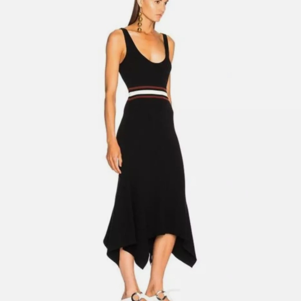 A.L.C. Anders Scoop Beck Handkerchief Hem Striped Knit Dress